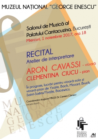 Recital Aron Cavassi (vioară) şi Clementinca Ciucu (pian)